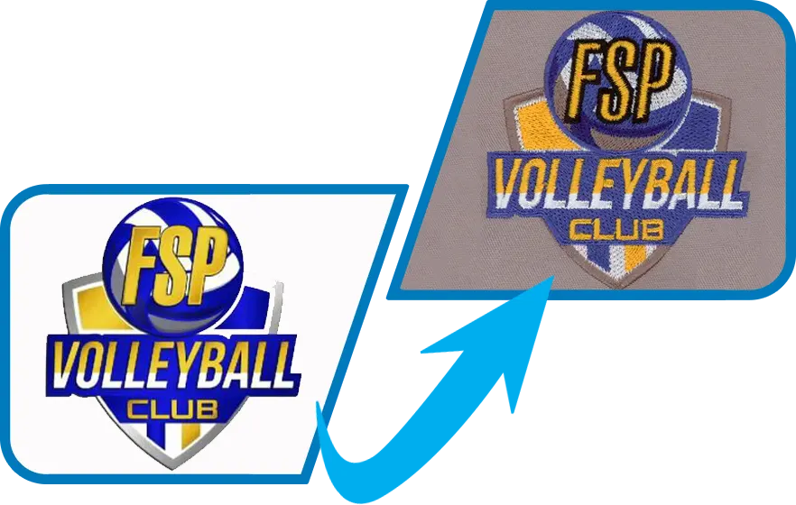 FSP logo embroidery digitized