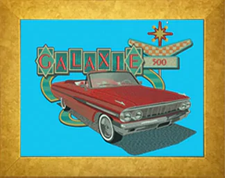 Ignition Drawing expert embroidery digitizer wins Impressions award with bright colorful vintage automobile embroidery design