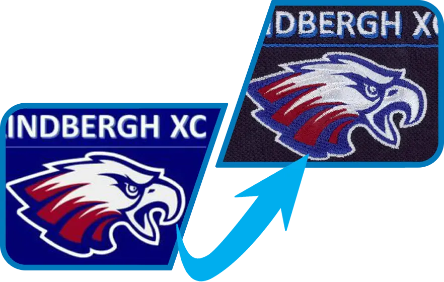 eagle embroidery digitized