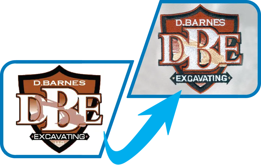 excavation logo digitized to embroidery.