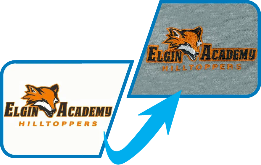 fox embroidery digitized