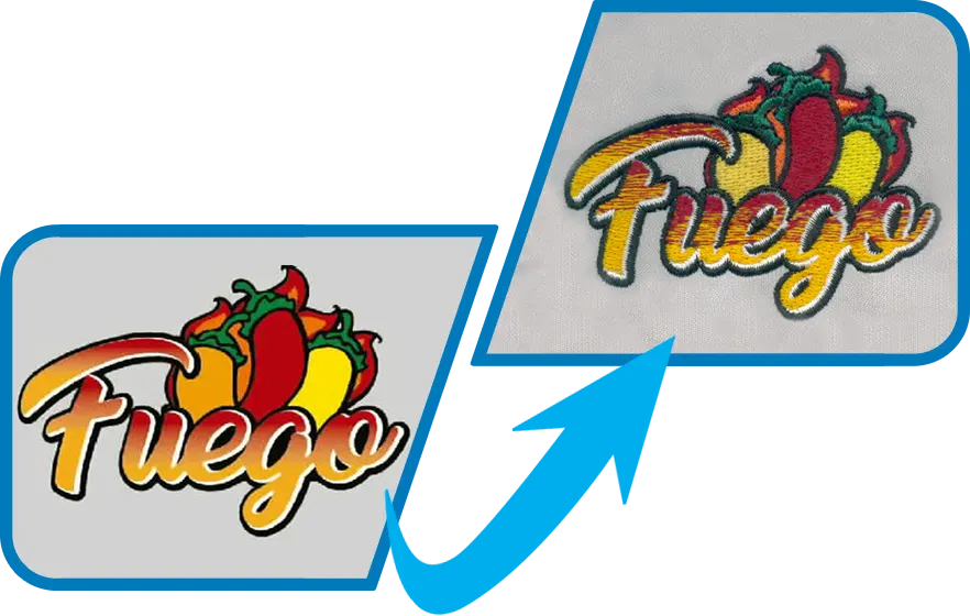 fuego embroidery digitized