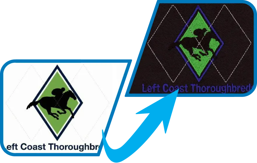 horse graphic digitized to embroidery