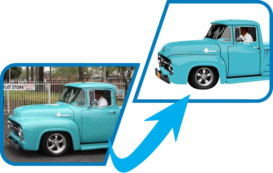 pickup photo to vector