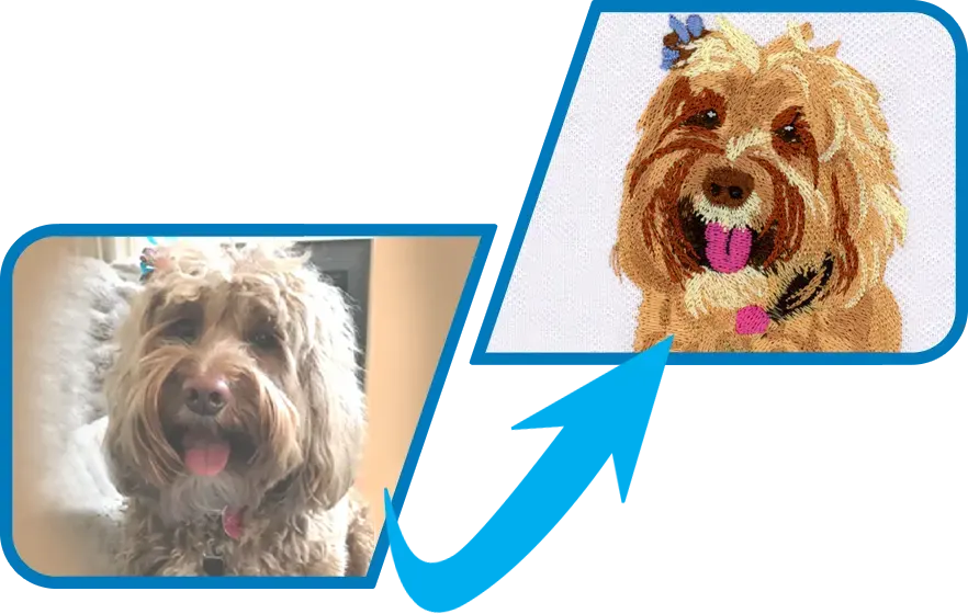 puppy embroidery digitized