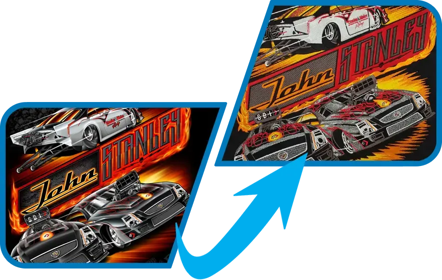 racecar embroidery digitize